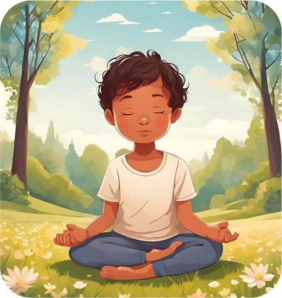 Ребенок читает книгу на природе